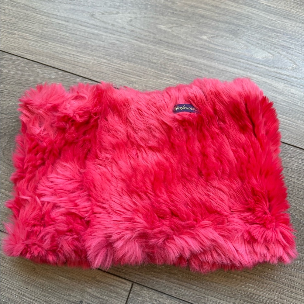 Bright Pink Faux Fur Scarf